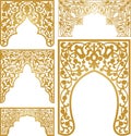 Arabic arches vector set Royalty Free Stock Photo
