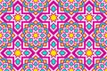 Arabic background. Islamic geometric seamless pattern. Elegant texture in eastern style. Bright colors. Flowers wallpaper f Royalty Free Stock Photo