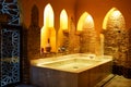 Arabic baths Hammam in Granada, Andalusia, Spain. Royalty Free Stock Photo