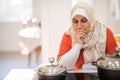 Arabic beautiful housewife making a lunch