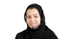 Arabic beautiful young woman with headphones Royalty Free Stock Photo