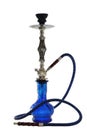 Arabic blue glass hookah isolated on white Royalty Free Stock Photo