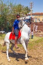 Arabic boy on the white horse