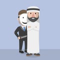 Arabic Businessman Betrayed Partner Illustration