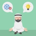 Arabic Businessman Relaxation Planning And Idea Illustration Design