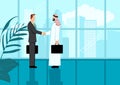 Arabic businessman shake hand with western businessman Royalty Free Stock Photo