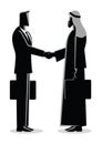 Arabic businessman shake hand with western businessman