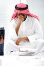 Arabic businessman stressed