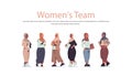 arabic businesswomen standing together successful women's team concept full length horizontal