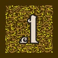 Arabic Calligraphy Alphabet letters or font