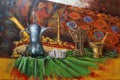 A still life painting of the heritage of Arab Islamic oil colors Royalty Free Stock Photo