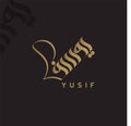 1Arabic calligraphy Arabic logo name Yusuf written in arabic flat vector typography