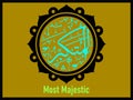 Most Majestic the names of Allah Ninetynine 99 Royalty Free Stock Photo