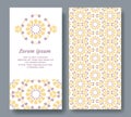 Arabic card for invitation, celebration, save the date, wedding performed in arabic geometric tile. Colofrul vector