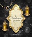 Arabic Card for Ramadan Kareem, Islamic Background