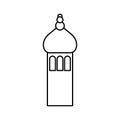 Arabic castle tower classic antique icon thick line