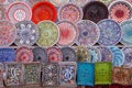 Arabic ceramics produced in tunisia those bright with personal graphics Royalty Free Stock Photo