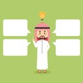 Arabic Character Shows Get Idea with Bubble Text