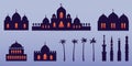 Arabic cityscape silhouettes