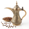 Arabic coffee pot isolated on transparent background Royalty Free Stock Photo