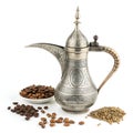 Arabic coffee pot isolated on white background Royalty Free Stock Photo