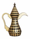 Arabic coffee pot isolated on white Royalty Free Stock Photo