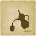 Arabic coffee pot old background