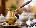 Arabic Coffee pot traditional. Saudi Coffee Dallah Royalty Free Stock Photo