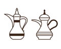 Arabic Coffee Pot and Turkish Kettle Icons