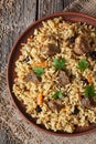 Arabic cuisine national rice food called pilaf