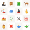 Arabic culture icons set