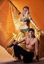 Arabic dancer with a handsome men Royalty Free Stock Photo