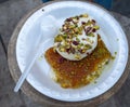 Arabic dessert Kunafa Royalty Free Stock Photo