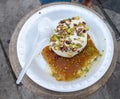 Arabic dessert Kunafa Royalty Free Stock Photo