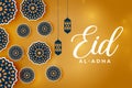 Arabic eis al adha festival golden decorative background