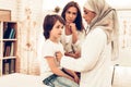 Arabic Female Doctor Examining a Little Boy Royalty Free Stock Photo