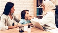 Arabic Female Doctor Examining a Little Boy Royalty Free Stock Photo