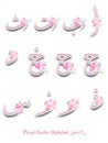 Arabic Floral Alphabets part 1 from Alif to Sine.