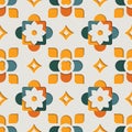 Arabic floral arabesque seamless pattern. East motif paper style background vector illustration Royalty Free Stock Photo