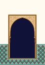 Arabic Floral Arch. Traditional Islamic Background. Mosque decoration element. Elegance Background