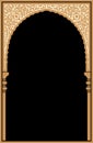 Arabic Floral Arch. Traditional Islamic Background. Mosque decoration element.