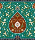 Arabic floral colourful seamless border.