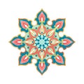 Arabic Floral Frame. Traditional Islamic Design. Indian circular mandala. Mosque decoration element. Template for your