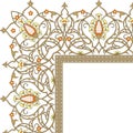 Arabic floral frame. Traditional Islamic design, ornamental design pattern on frame corner border. Royalty Free Stock Photo