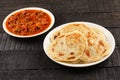 Arabic food paratha with mutton curry Royalty Free Stock Photo