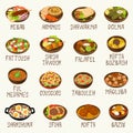 Arabic food vector illustration set
