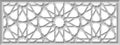 Arabic geometric 3d polygonal ornament. Muslim mosaic wall screen. Arabian tile, decorative interior panel. Illustration