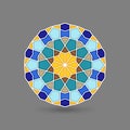 Arabic geometric mosaic circular pattern