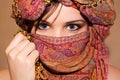 Arabic girl with expressive eyes Royalty Free Stock Photo