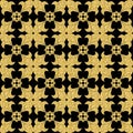 Arabic glitter pattern in gold on black background, seamless pattern shimmer sparkling background for design